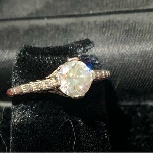 Silver Victorian antique style cz ring